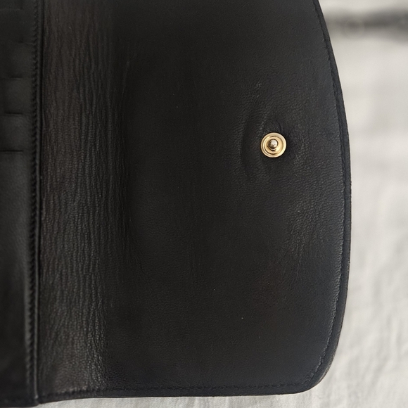 Authentic Chanel Black Lambskin Wallet On Silver Chain Vintage - Picture 6 of 10